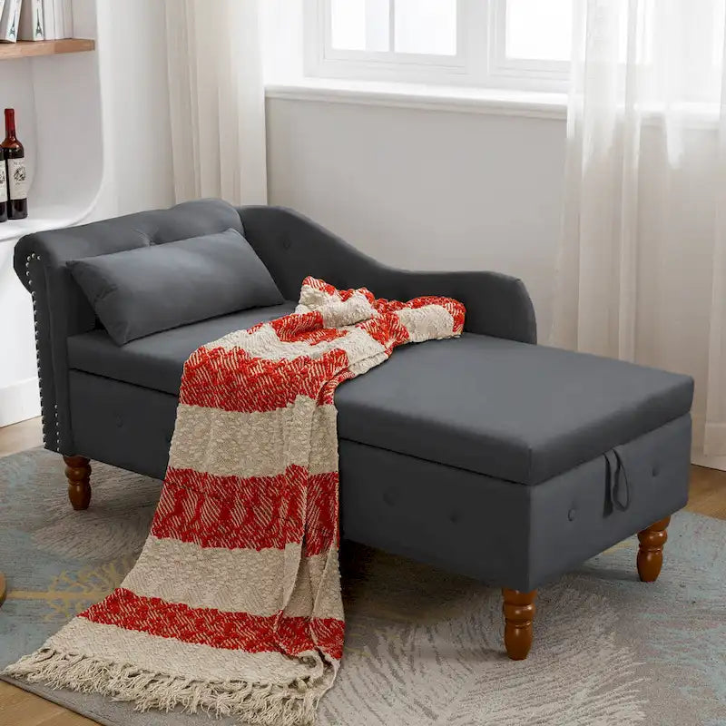 Chaise longue de terciopelo para interior con cojín
