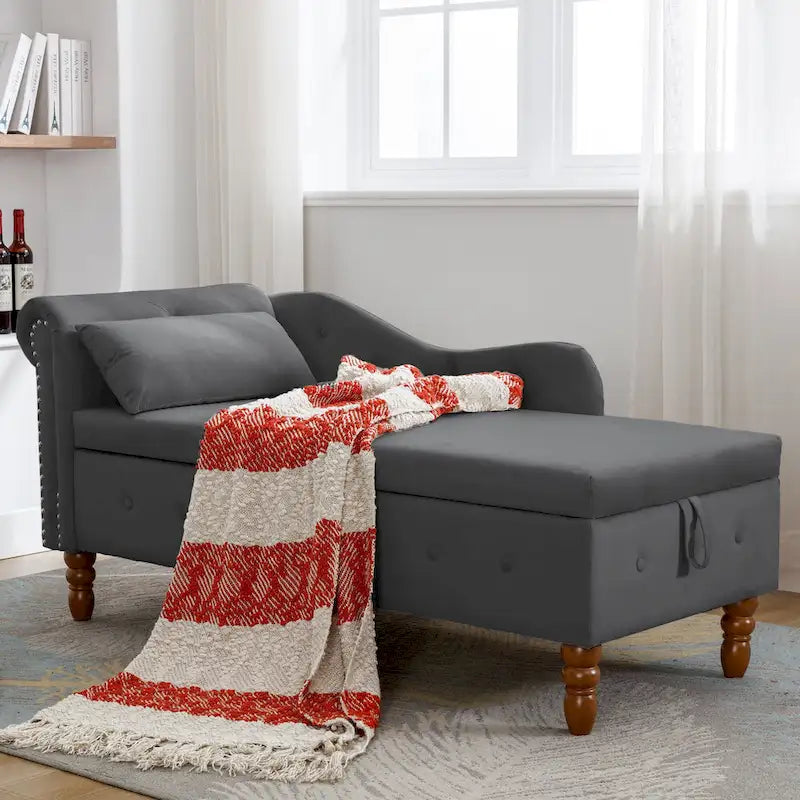 Chaise longue de terciopelo para interior con cojín