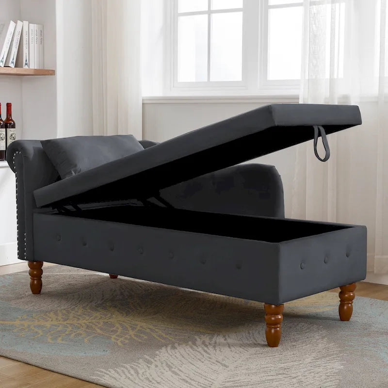 Chaise longue de terciopelo para interior con cojín