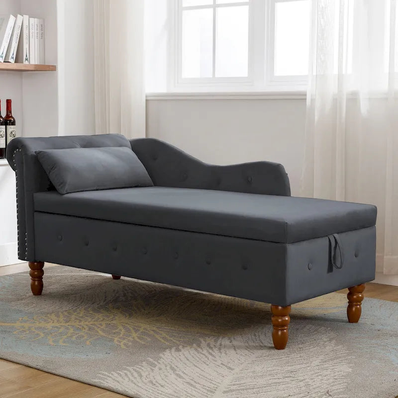 Chaise longue de terciopelo para interior con cojín