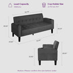 62-Zoll-Zweisitzer-Sofa aus Leinen mit modernem Polster