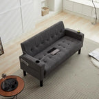 62-Zoll-Zweisitzer-Sofa aus Leinen mit modernem Polster