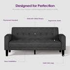 62-Zoll-Zweisitzer-Sofa aus Leinen mit modernem Polster