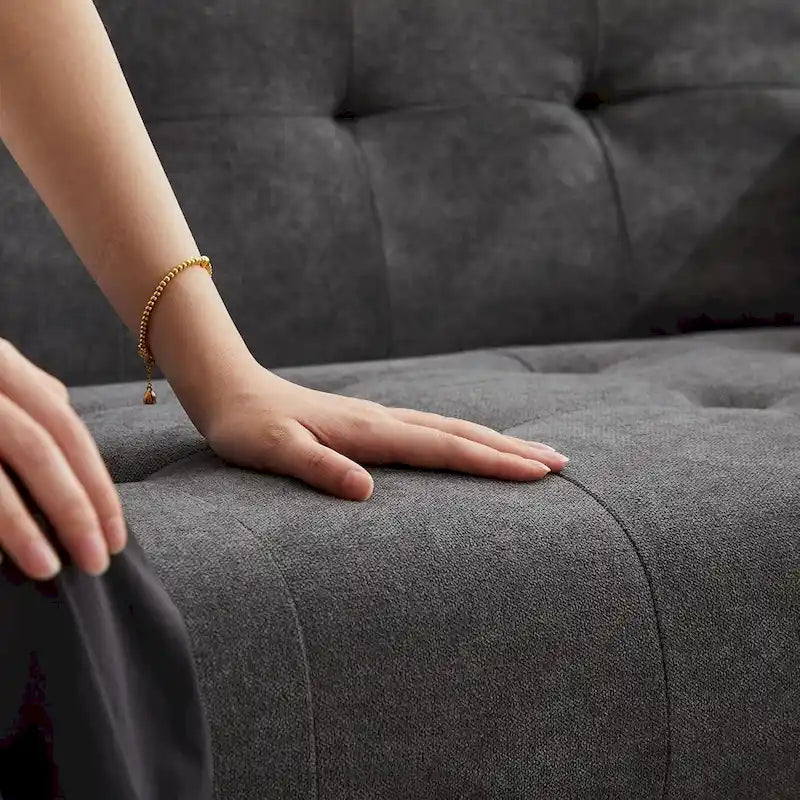 62-Zoll-Zweisitzer-Sofa aus Leinen mit modernem Polster
