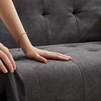62-Zoll-Zweisitzer-Sofa aus Leinen mit modernem Polster