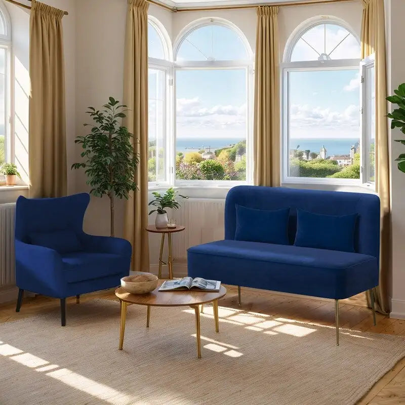 2-delige moderne fluwelen woonkamerbankset met bekleding