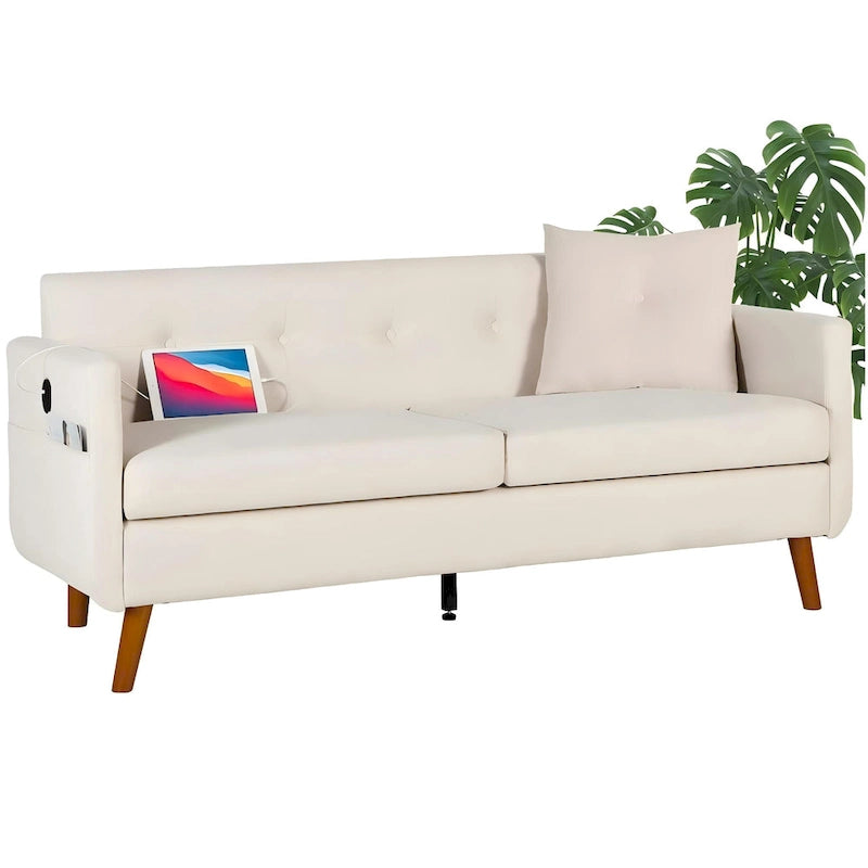 Moderne tweezitsbank van 65 inch met 2 USB-oplaadpoorten