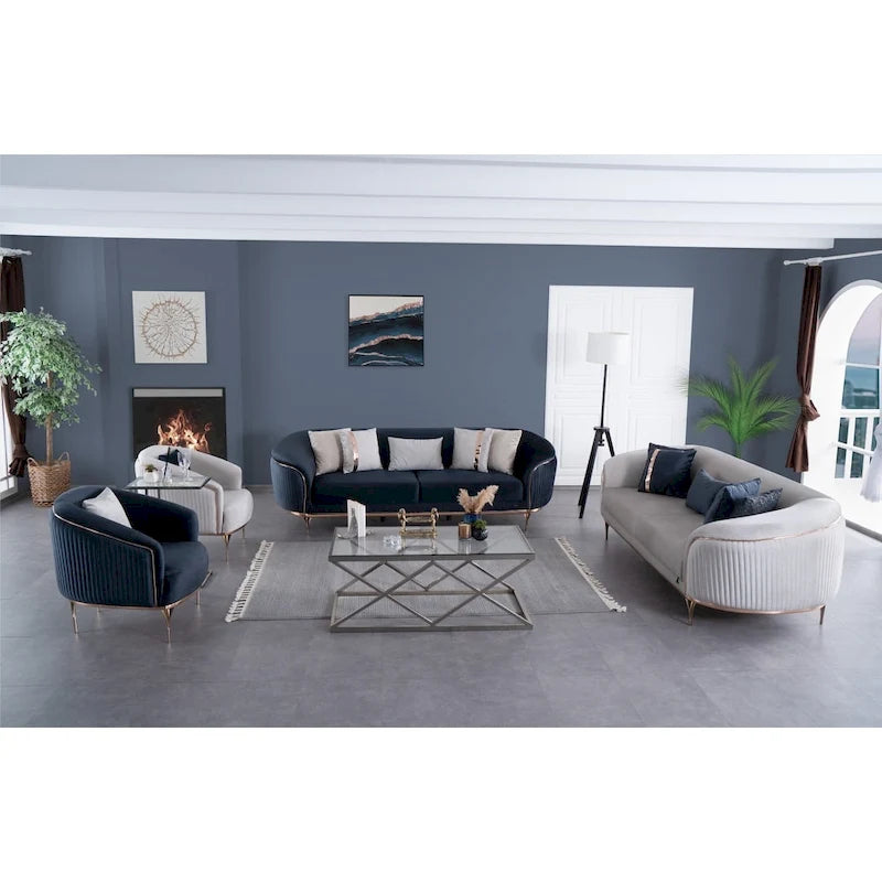 Kyt 4 Pieces Living Room Sets 2 Sofa 2 Chair
