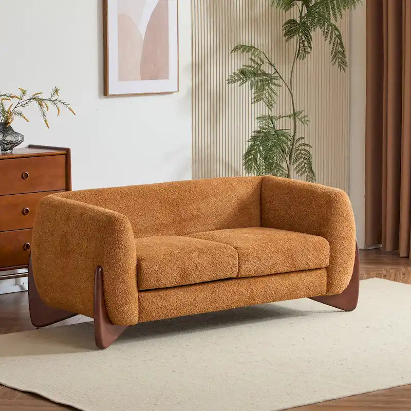 Tapicerowana sofa dwuosobowa z tkaniny boucle Alma marki Christopher Knight Home