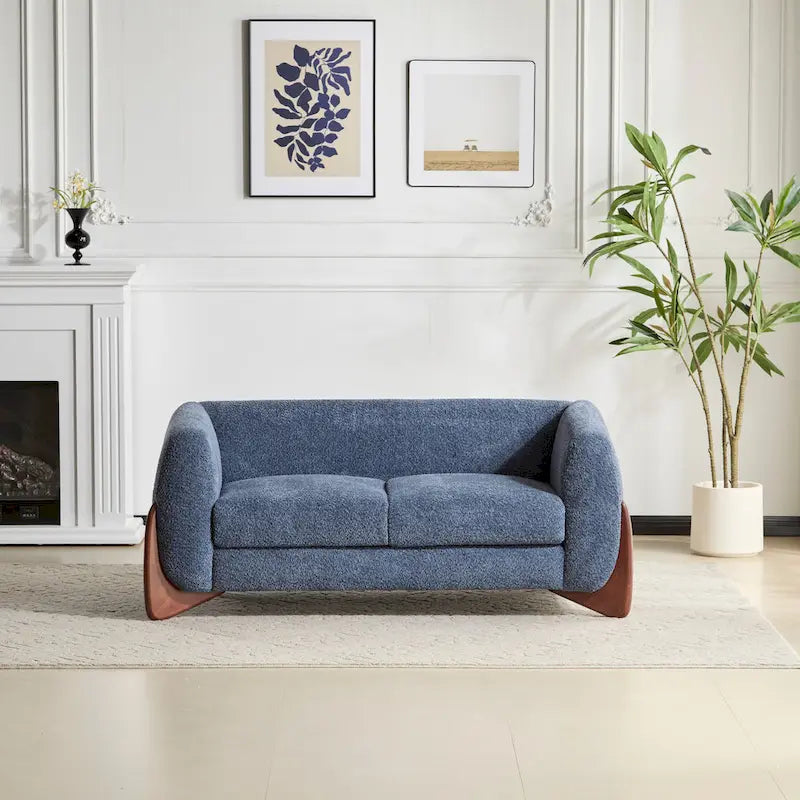 Tapicerowana sofa dwuosobowa z tkaniny boucle Alma marki Christopher Knight Home
