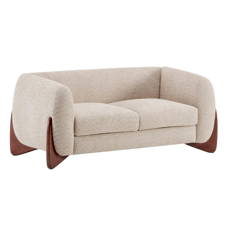 Tapicerowana sofa dwuosobowa z tkaniny boucle Alma marki Christopher Knight Home
