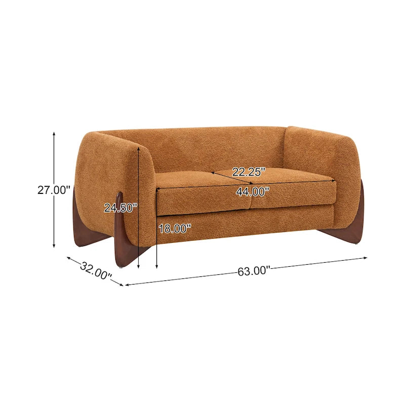 Tapicerowana sofa dwuosobowa z tkaniny boucle Alma marki Christopher Knight Home