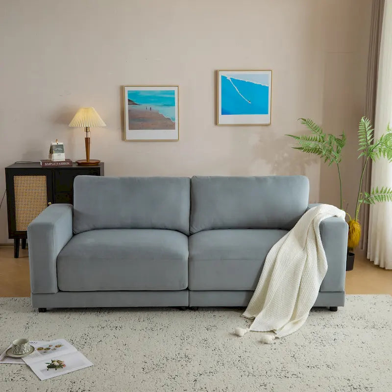 Christopher Knight Home – Grace 81 modern kárpitozott kétszemélyes kanapé szögletes karfákkal