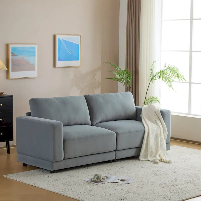 Christopher Knight Home – Grace 81 modern kárpitozott kétszemélyes kanapé szögletes karfákkal