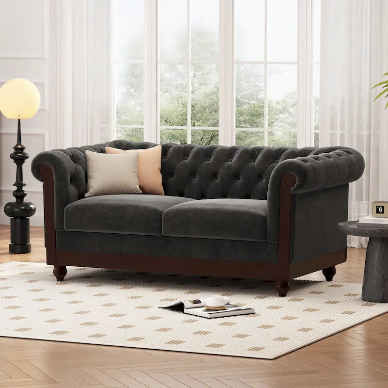 Eviva Chesterfield-Samt-Zweisitzer von Christopher Knight Home