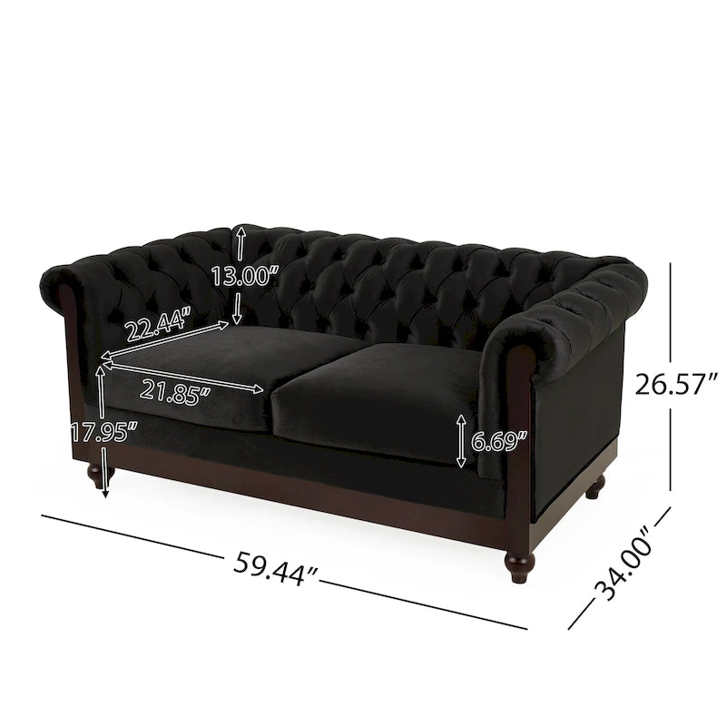 Eviva Chesterfield-Samt-Zweisitzer von Christopher Knight Home