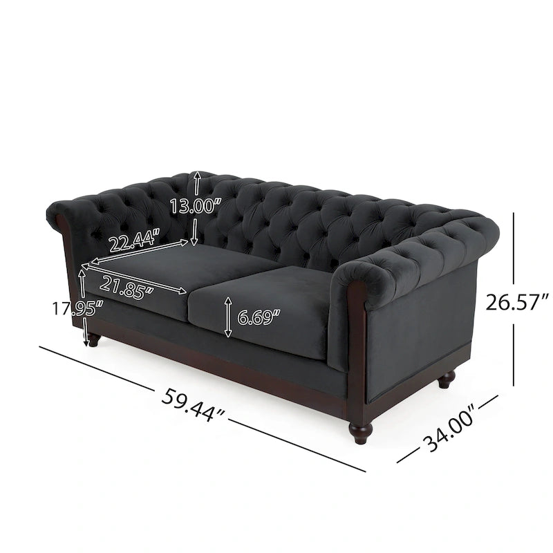 Eviva Chesterfield-Samt-Zweisitzer von Christopher Knight Home