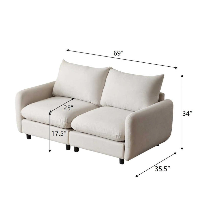 Christopher Knight Home - Evelyn moderne modulaire 2-zitsbank met bekleding