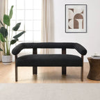 Loft loveseat met ronde armleuningen van rubberhout van Christopher Knight Home