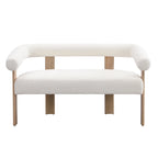 Loft loveseat met ronde armleuningen van rubberhout van Christopher Knight Home