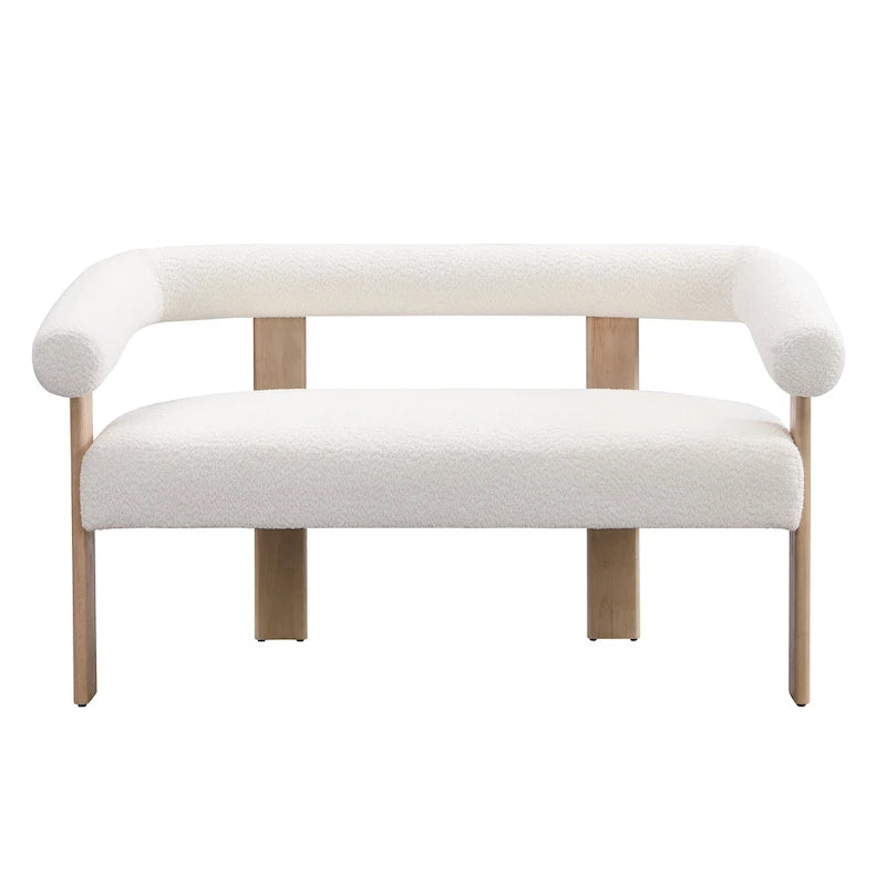 Loft loveseat met ronde armleuningen van rubberhout van Christopher Knight Home