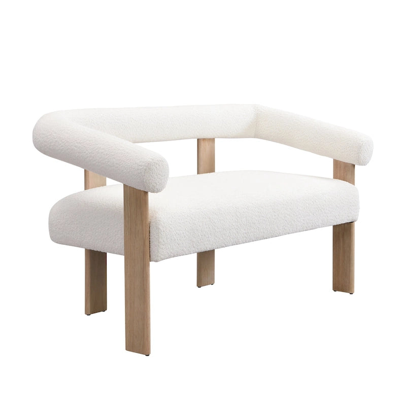 Loft loveseat met ronde armleuningen van rubberhout van Christopher Knight Home