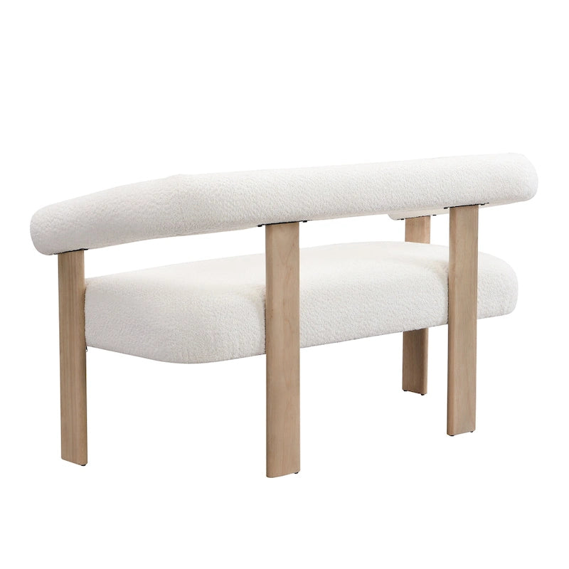 Loft loveseat met ronde armleuningen van rubberhout van Christopher Knight Home