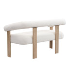 Loft loveseat met ronde armleuningen van rubberhout van Christopher Knight Home
