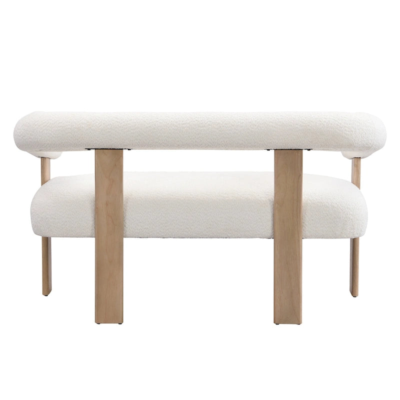 Loft loveseat met ronde armleuningen van rubberhout van Christopher Knight Home