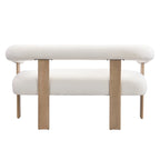 Loft loveseat met ronde armleuningen van rubberhout van Christopher Knight Home