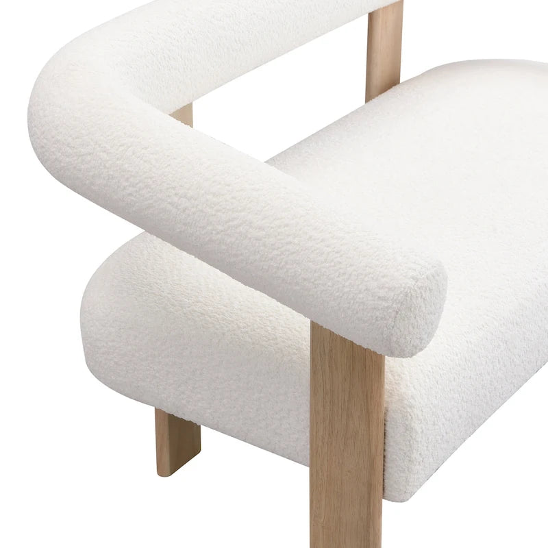 Loft loveseat met ronde armleuningen van rubberhout van Christopher Knight Home
