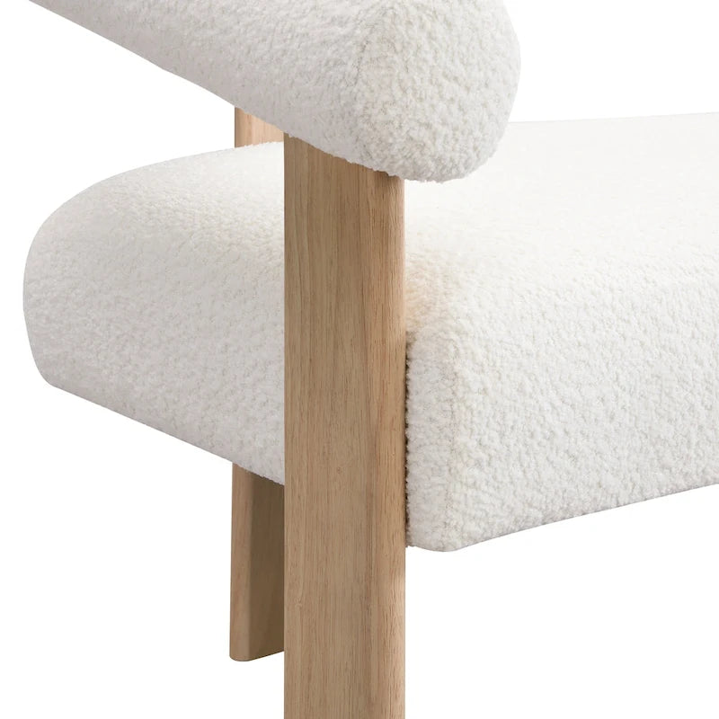Loft loveseat met ronde armleuningen van rubberhout van Christopher Knight Home