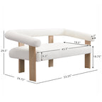 Loft loveseat met ronde armleuningen van rubberhout van Christopher Knight Home