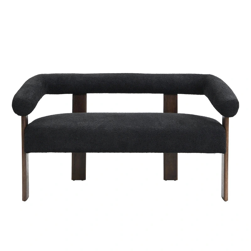 Loft loveseat met ronde armleuningen van rubberhout van Christopher Knight Home