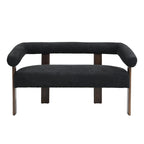 Loft loveseat met ronde armleuningen van rubberhout van Christopher Knight Home