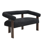 Loft loveseat met ronde armleuningen van rubberhout van Christopher Knight Home