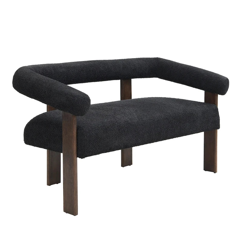 Loft loveseat met ronde armleuningen van rubberhout van Christopher Knight Home