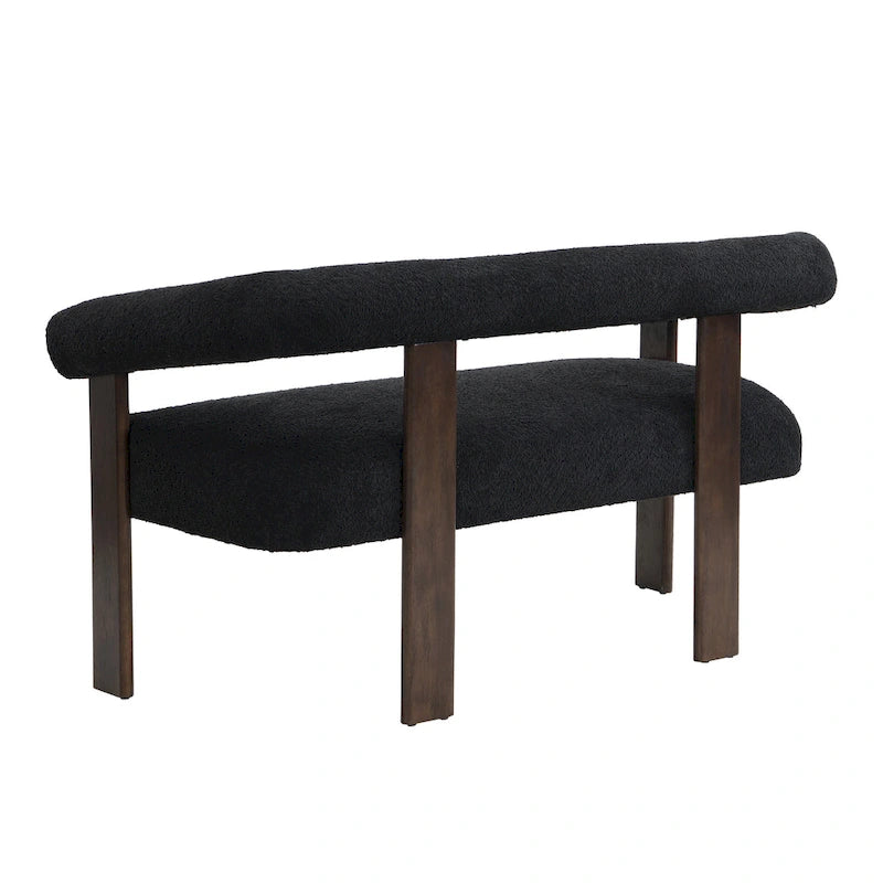 Loft loveseat met ronde armleuningen van rubberhout van Christopher Knight Home