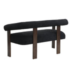 Loft loveseat met ronde armleuningen van rubberhout van Christopher Knight Home