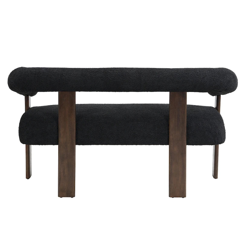 Loft loveseat met ronde armleuningen van rubberhout van Christopher Knight Home
