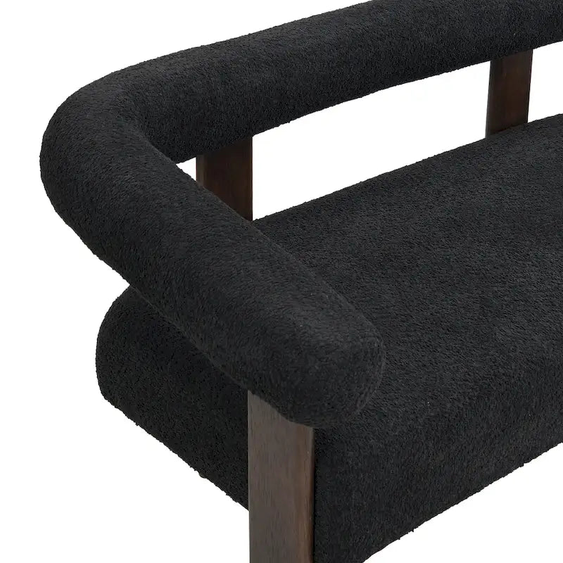 Loft loveseat met ronde armleuningen van rubberhout van Christopher Knight Home