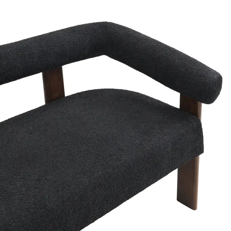 Loft loveseat met ronde armleuningen van rubberhout van Christopher Knight Home