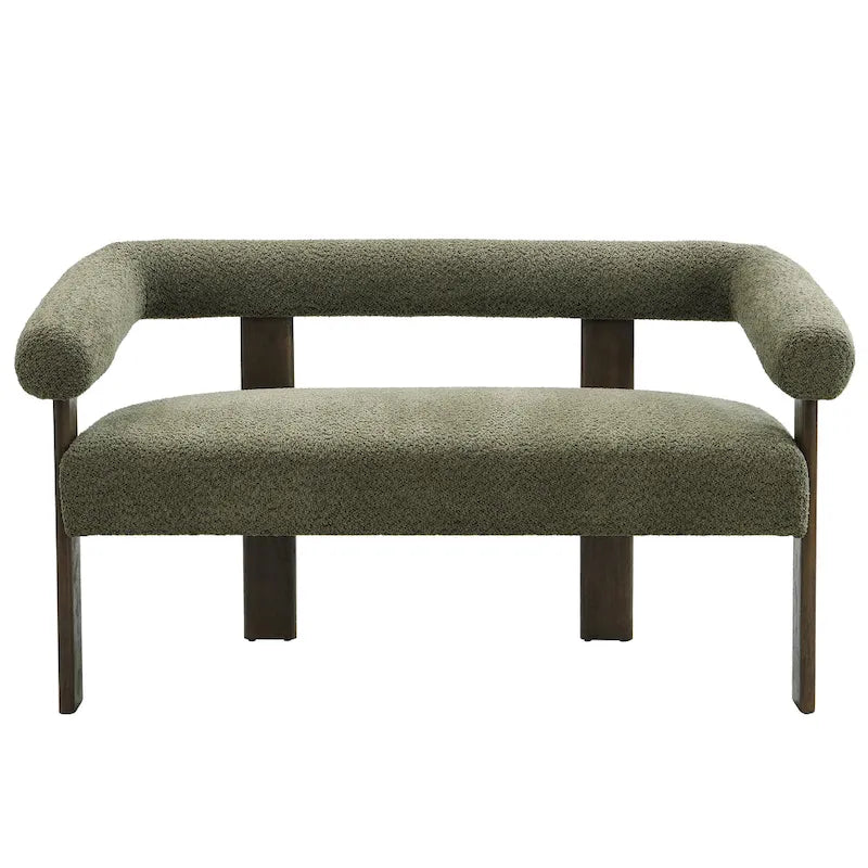 Loft loveseat met ronde armleuningen van rubberhout van Christopher Knight Home