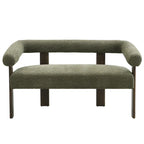 Loft loveseat met ronde armleuningen van rubberhout van Christopher Knight Home