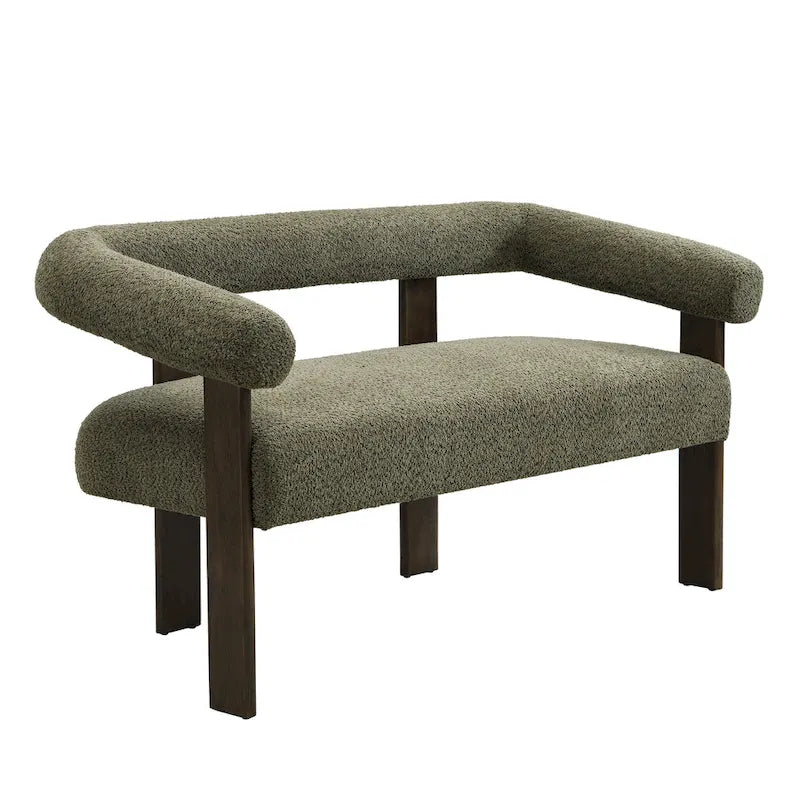 Loft loveseat met ronde armleuningen van rubberhout van Christopher Knight Home