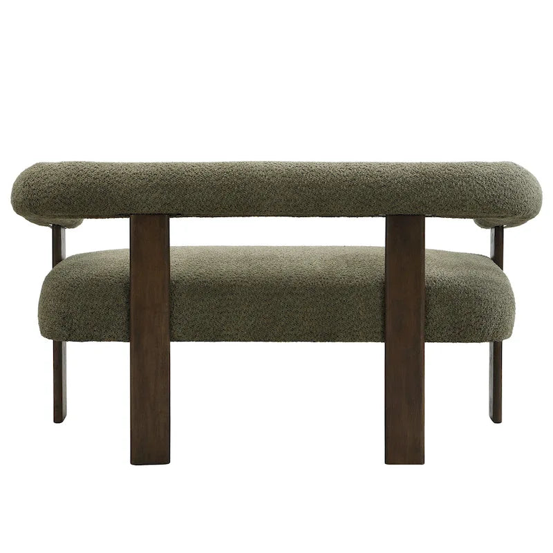 Loft loveseat met ronde armleuningen van rubberhout van Christopher Knight Home