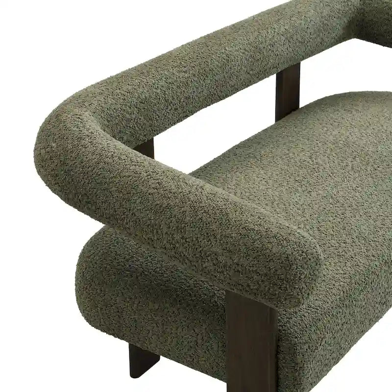 Loft loveseat met ronde armleuningen van rubberhout van Christopher Knight Home