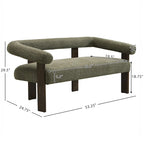 Loft loveseat met ronde armleuningen van rubberhout van Christopher Knight Home