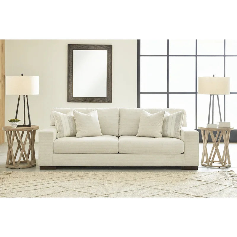 Signature Design by Ashley Maggie fehér, 2 részes kárpitozott garnitúra – 96W x 40D x 37H