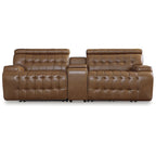 Signature Design by Ashley Temmpton, braunes 3-teiliges elektrisches Relaxsofa mit Zweisitzer und Konsole – 100W x 44D x 34H